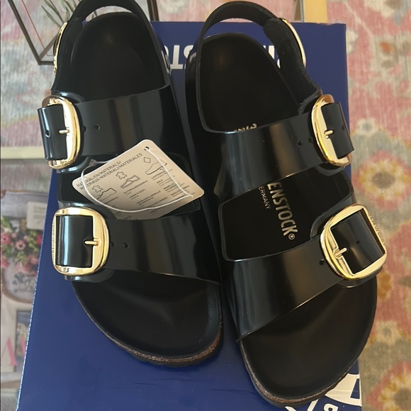 Birkenstock Milano Big Buckle High Shine Black 39 EUR WOMENS - Picture 2 of 5
